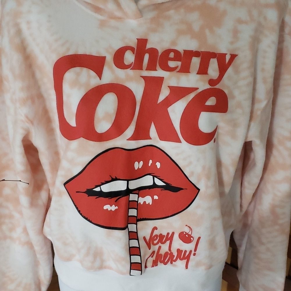 Coca Cola long sleeve fleece cropped hoodie - Picture 3 of 8